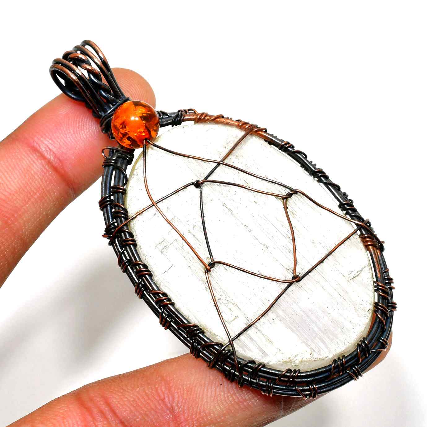 Gaia’s Radiance – Copper Quartz Pendant