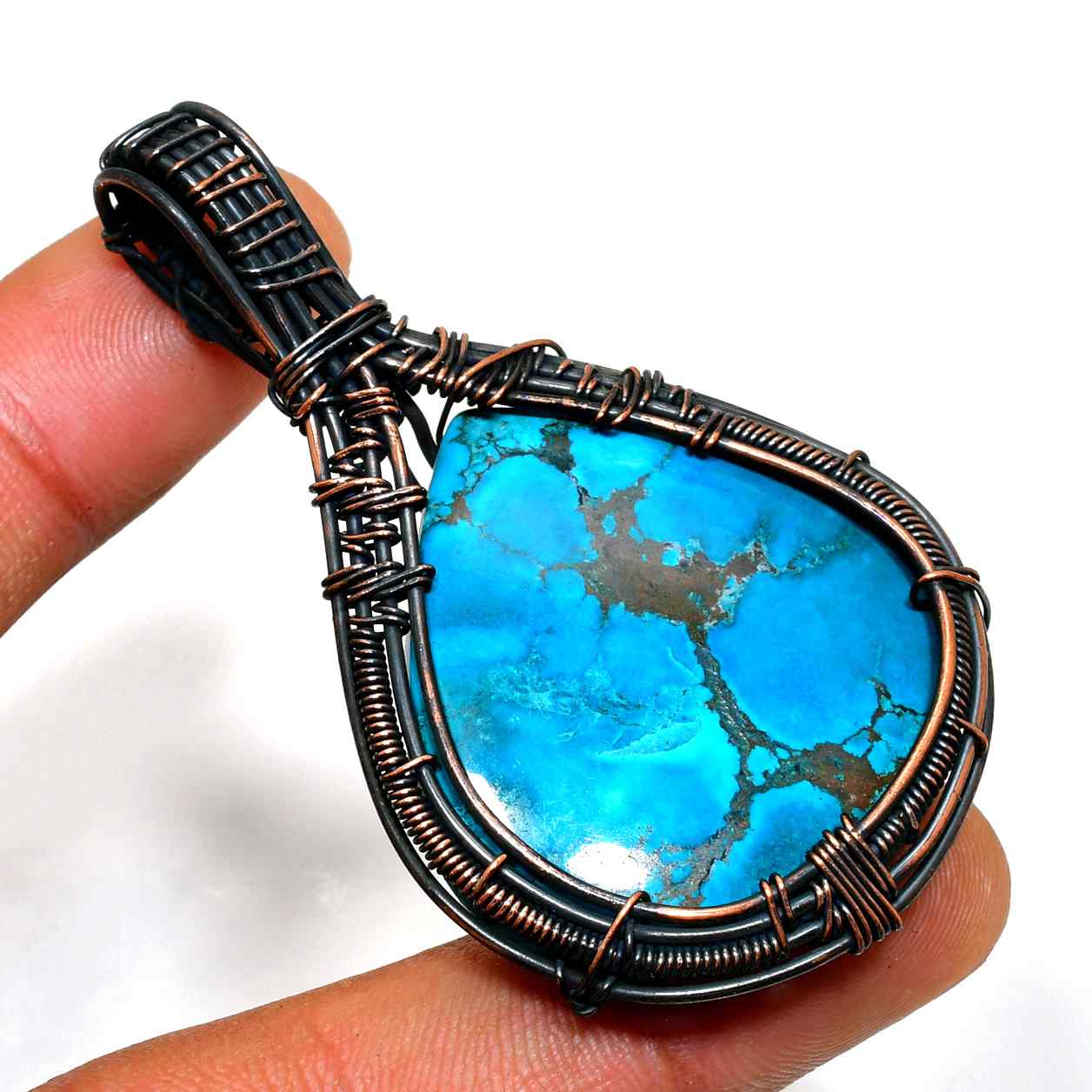 Tranquil Tide – Turquoise & Copper Pendant