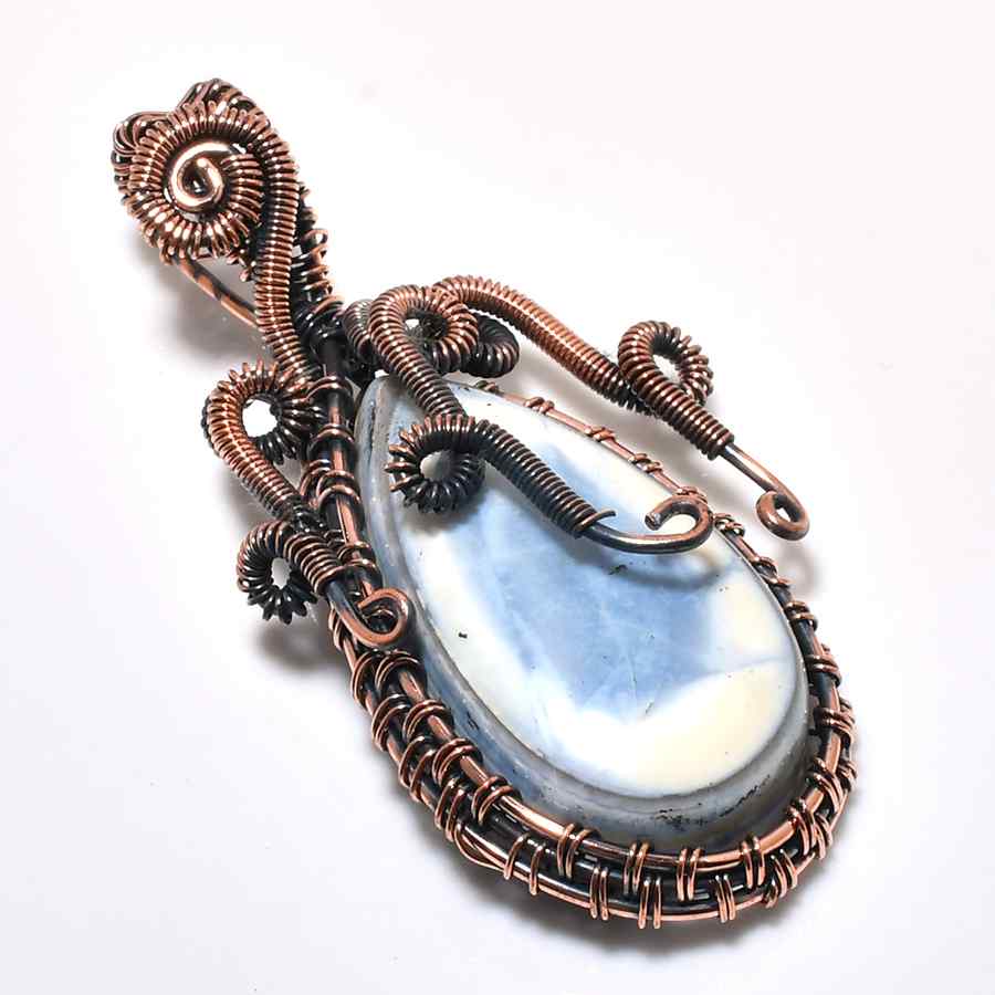 Luna’s Balance – Oxidized Copper Moonstone Pendant