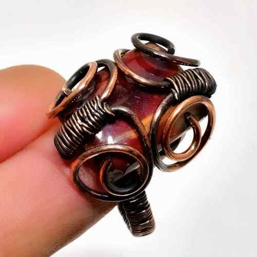 Emberheart – Carnelian Copper Ring