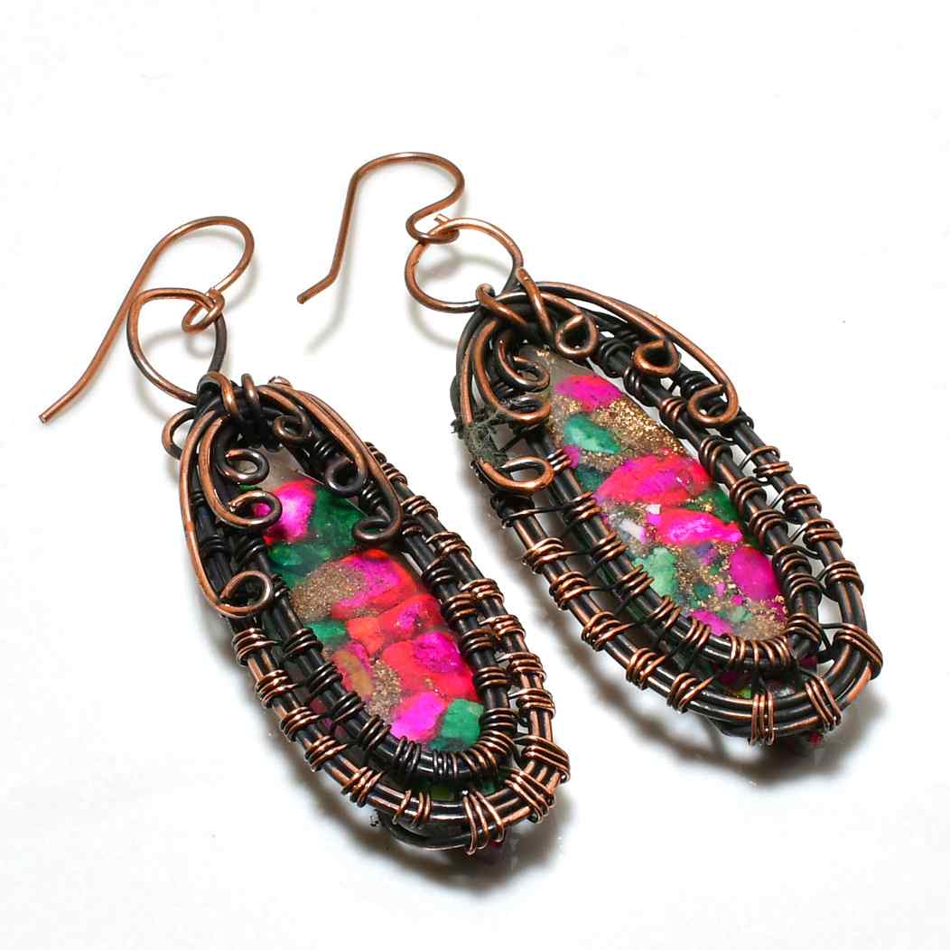 Gaea’s Whisper – Natural Stone & Copper Earrings