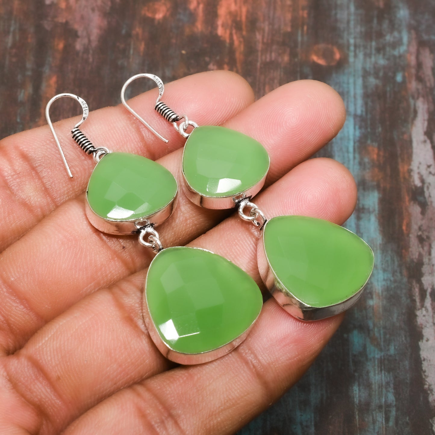 Serenity Drop – Handcrafted Jade & Sterling Silver Earrings