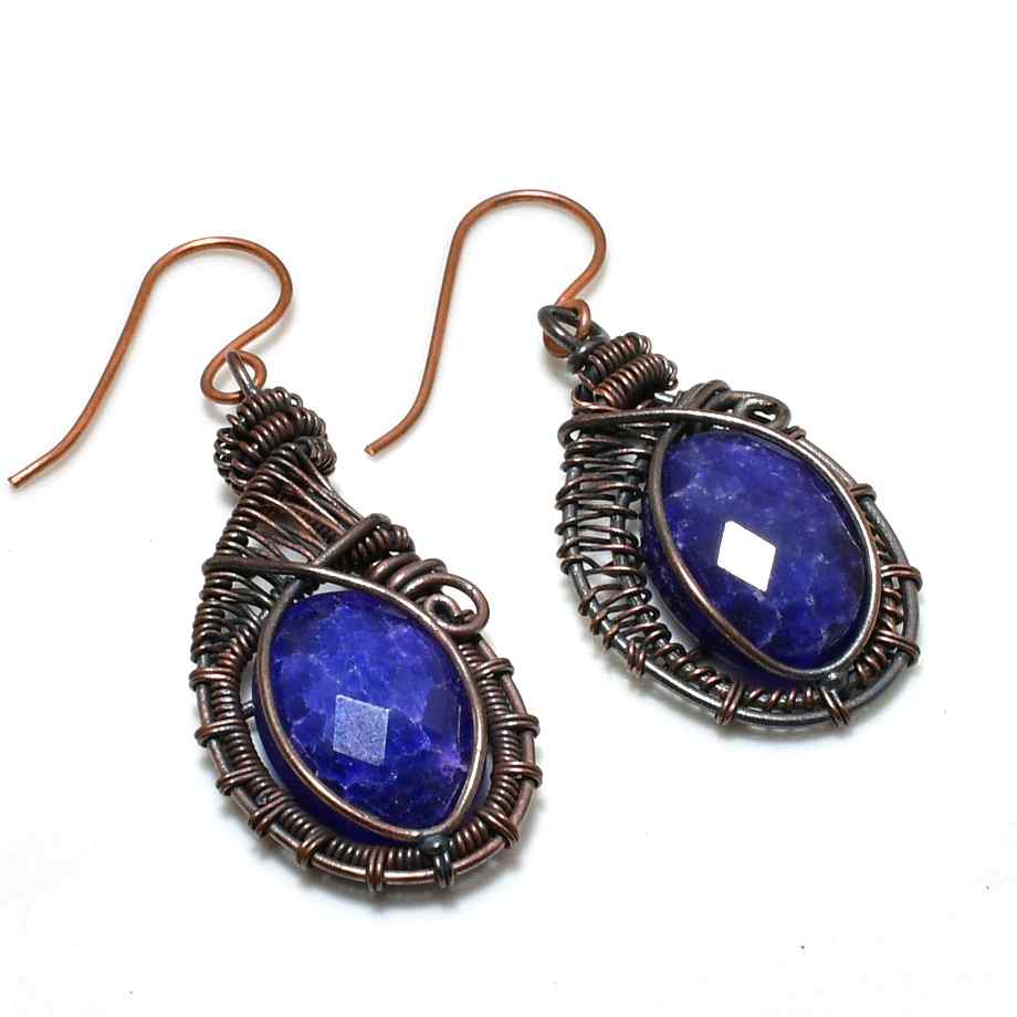 Wisdom’s Whisper – Lapis Lazuli Copper Earrings
