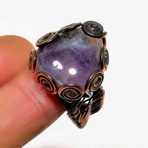 Ezra’s Veil – Amethyst Copper Ring
