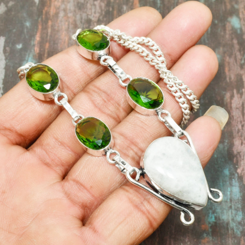 Eden’s Embrace – Green Tourmaline Silver Necklace