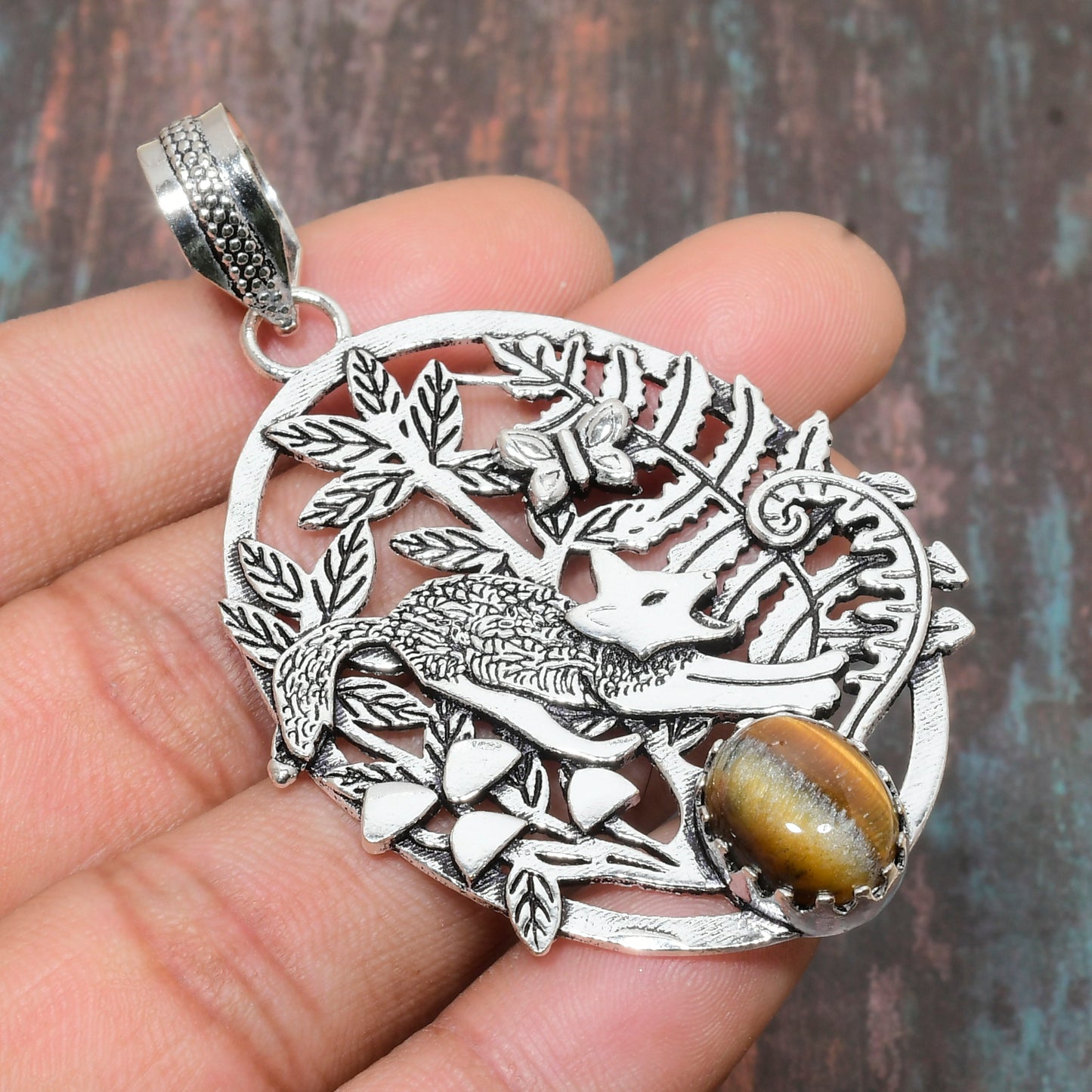 Sylvan Fox – Sterling Silver Tiger’s Eye Pendant