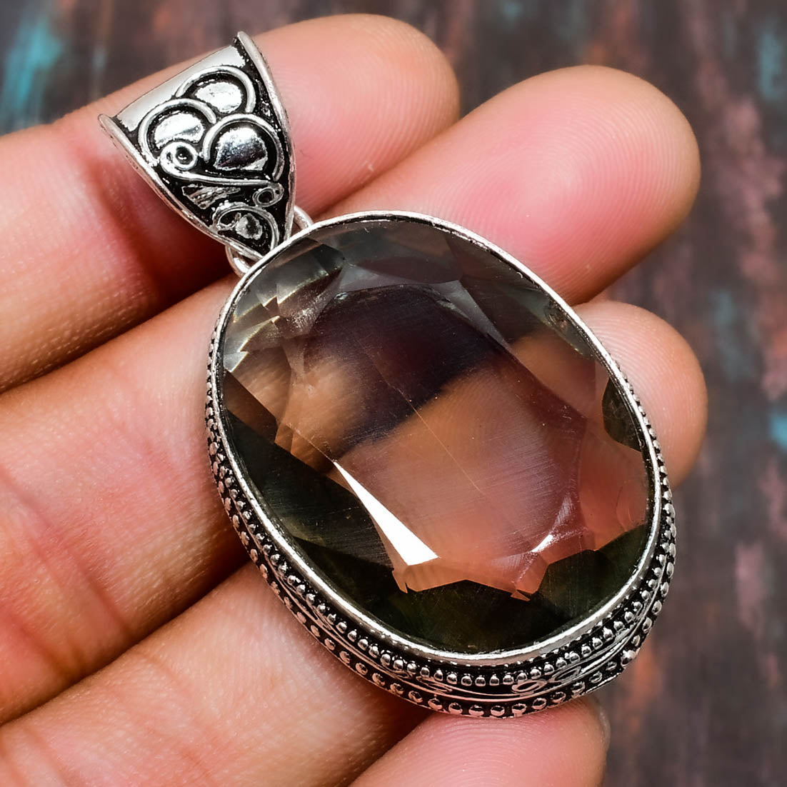 Grounded Grace – Smoky Quartz Silver Pendant