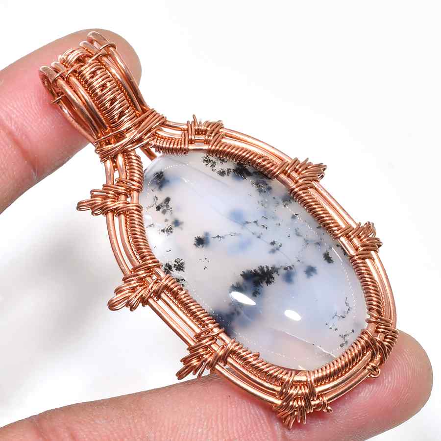 Sylvan Whisper – Dendritic Opal Copper Pendant