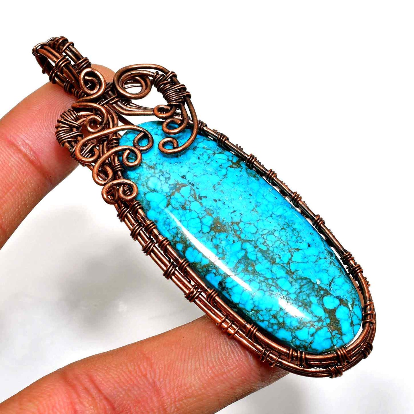Ocean’s Embrace – Turquoise Copper Pendant