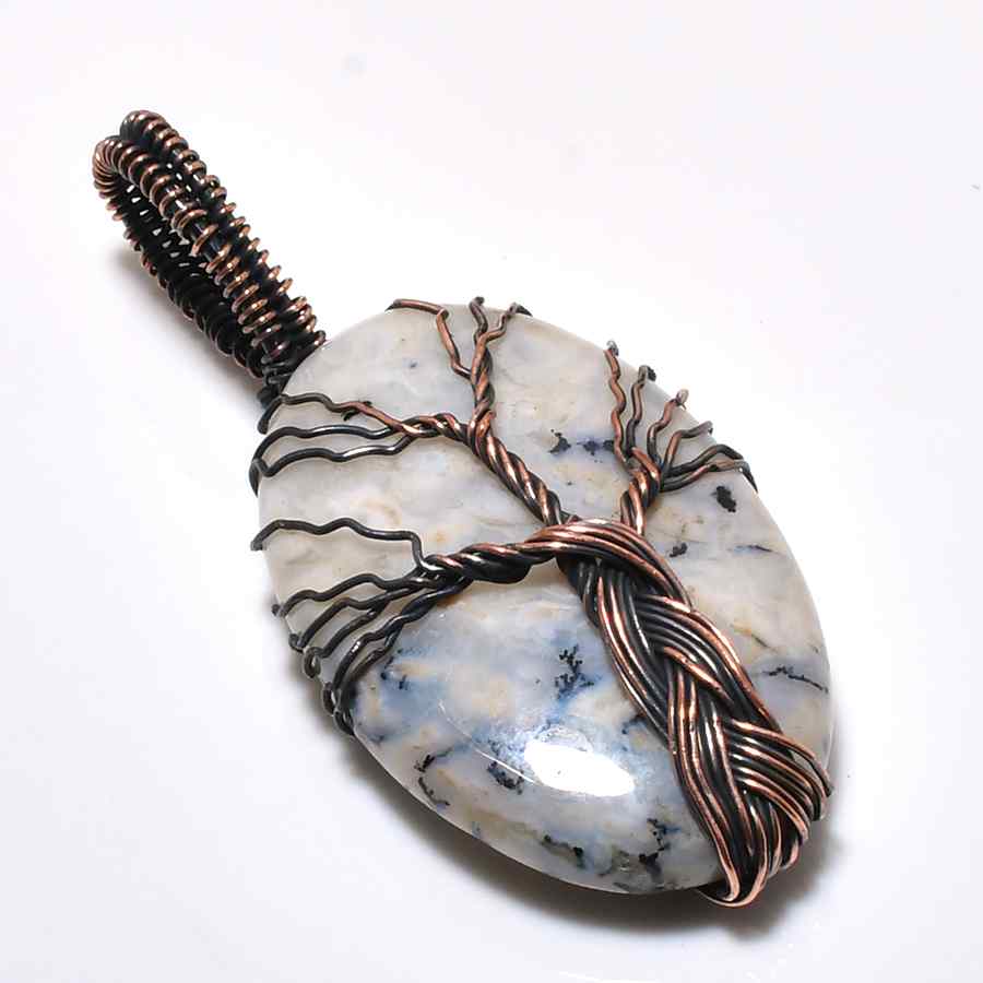Moonlit Haven – Copper-Wrapped Natural Stone Pendant