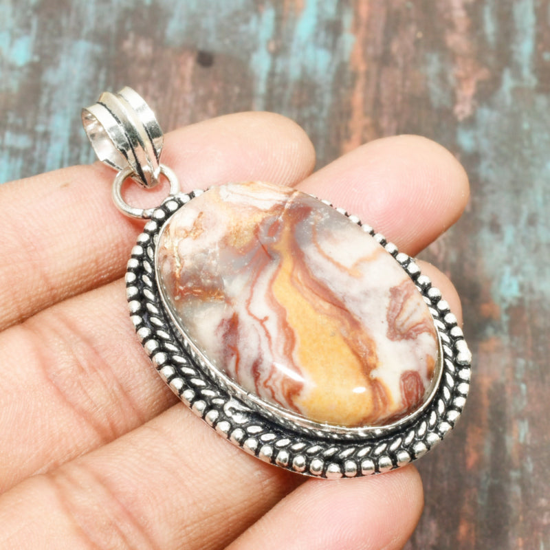 Gaia’s Balance – Sterling Silver Agate Pendant