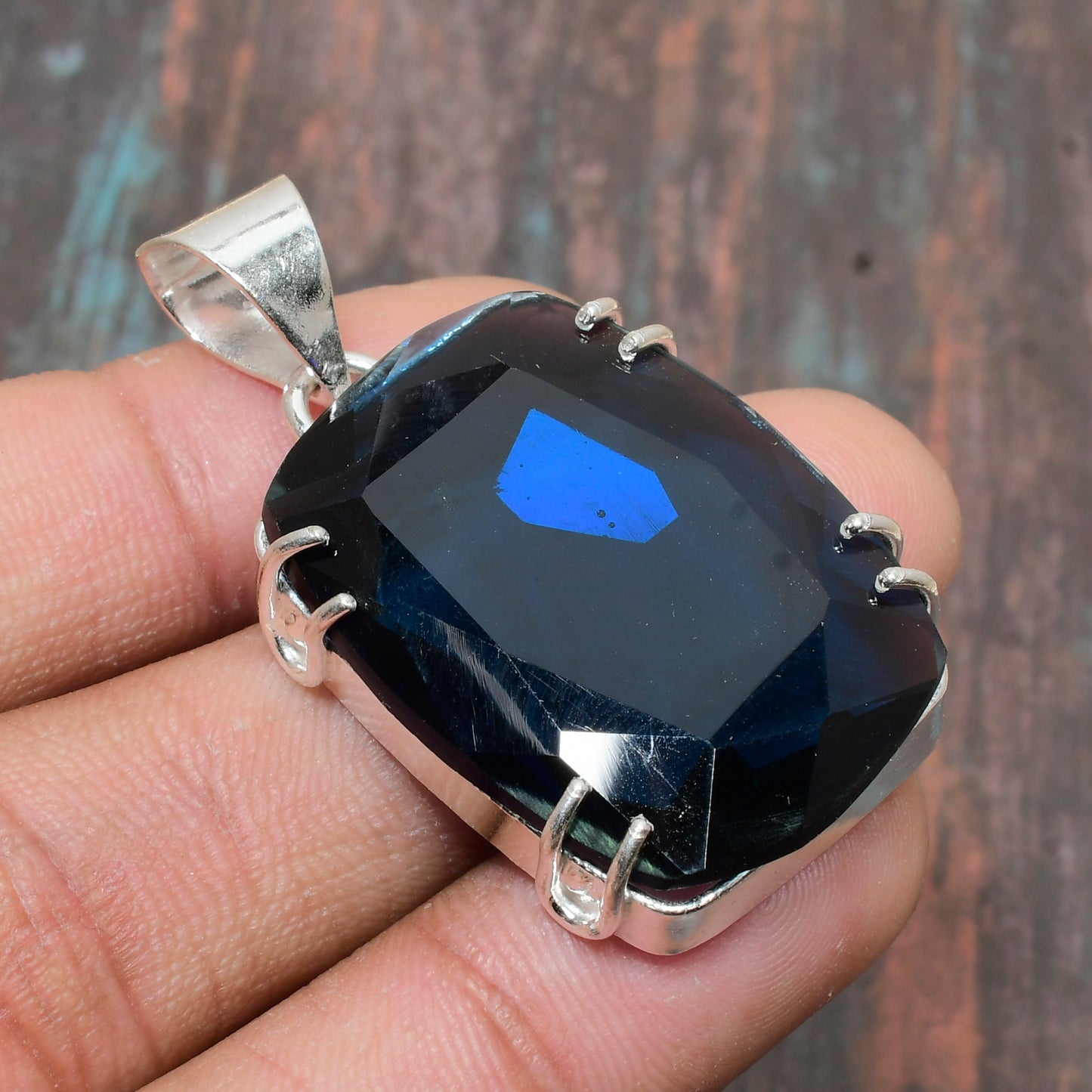 Luna’s Clarity – Blue Sapphire Sterling Silver Pendant