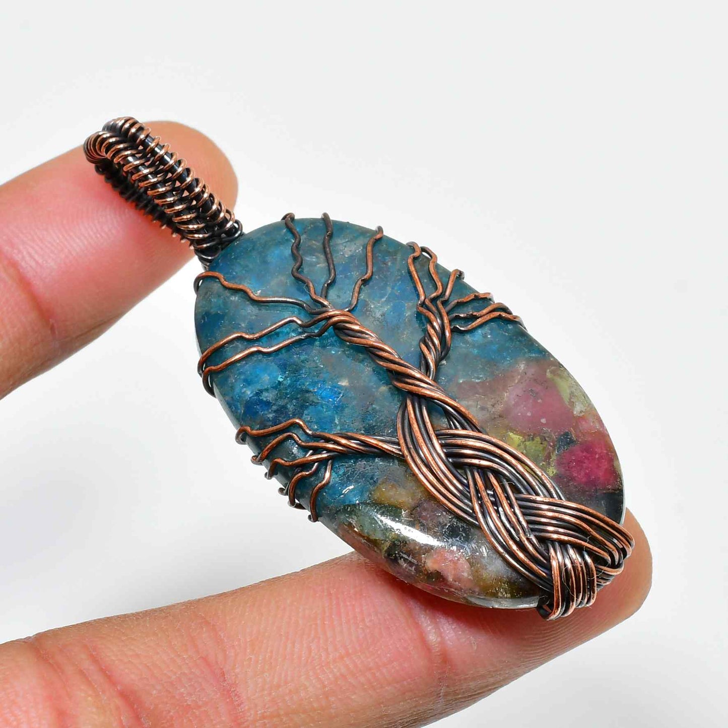 Gaia’s Tree – Copper & Gemstone Pendant