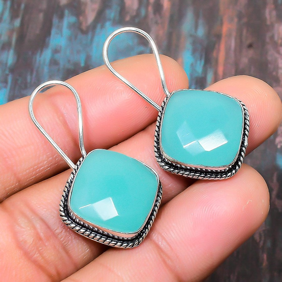 Serenity’s Embrace – Turquoise & Sterling Silver Earrings