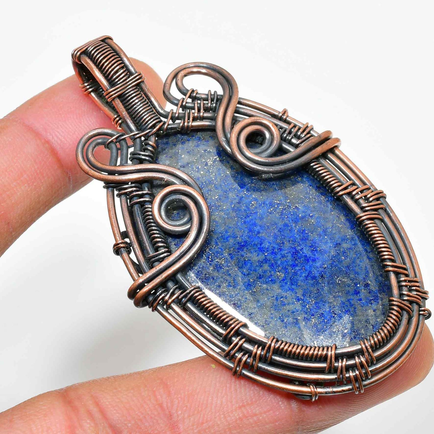 Celestial Harmony – Lapis Lazuli Copper Pendant