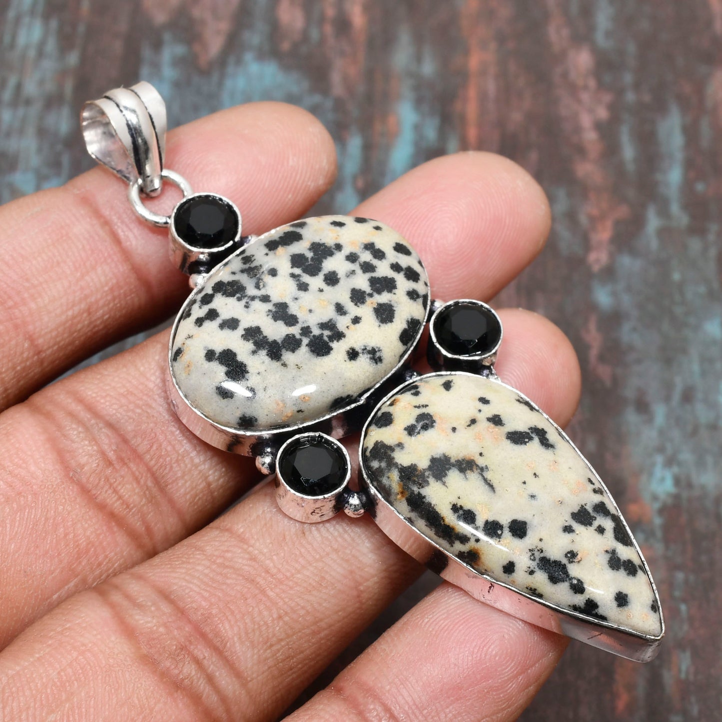 Dalmatian Harmony – Sterling Silver Jasper Pendant