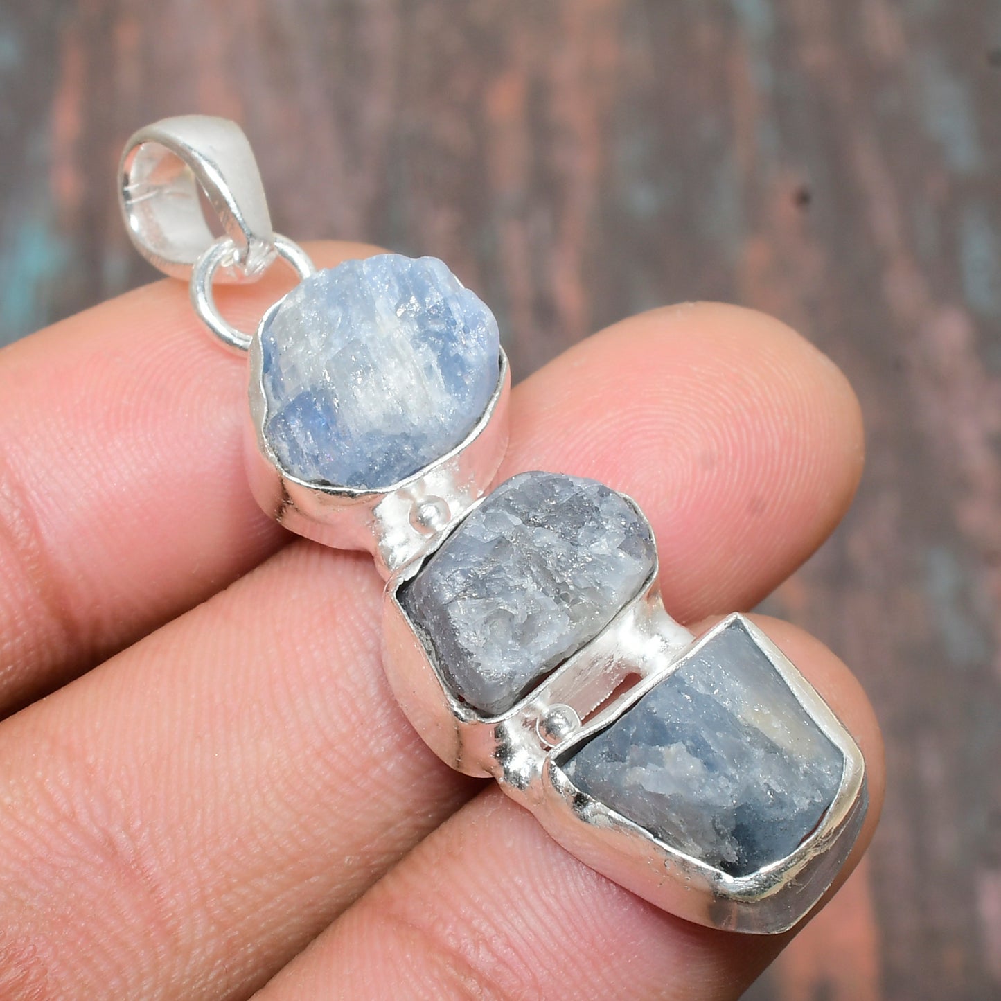 Tranquil Harmony – Raw Kyanite & Sterling Silver Pendant