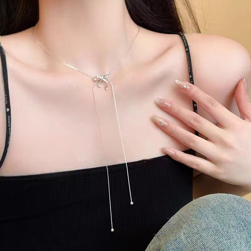 Leslie Bow Tassel Necklace