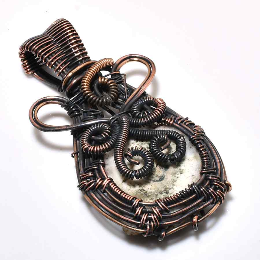 Ezra’s Veil – Handcrafted Amethyst & Oxidized Copper Pendant