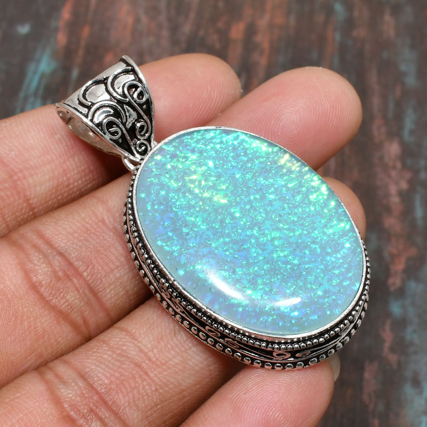 Luna’s Glow – Sterling Silver Opal Pendant