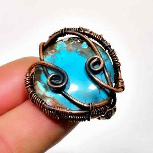 Turquoise Whisper – Copper-Wrapped Serenity Ring