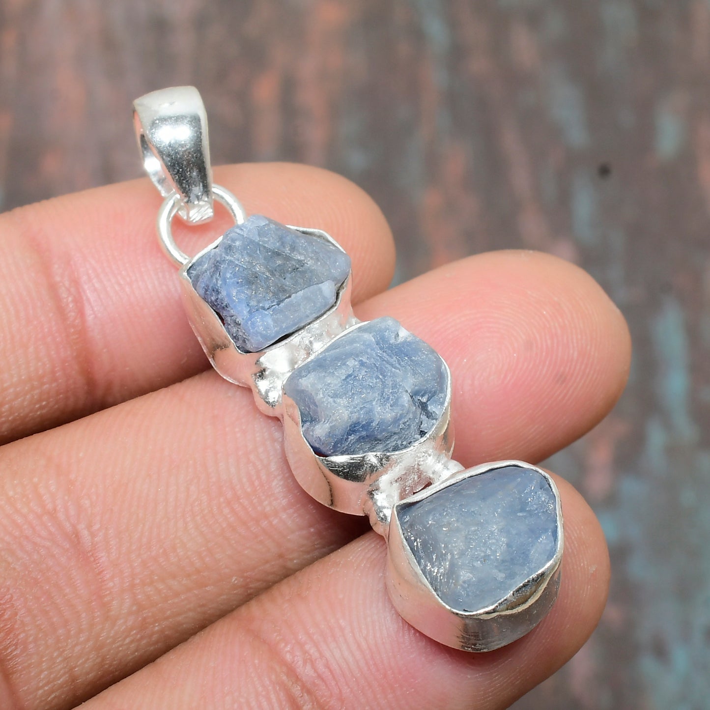 Celestial Trio – Silver Kyanite Pendant