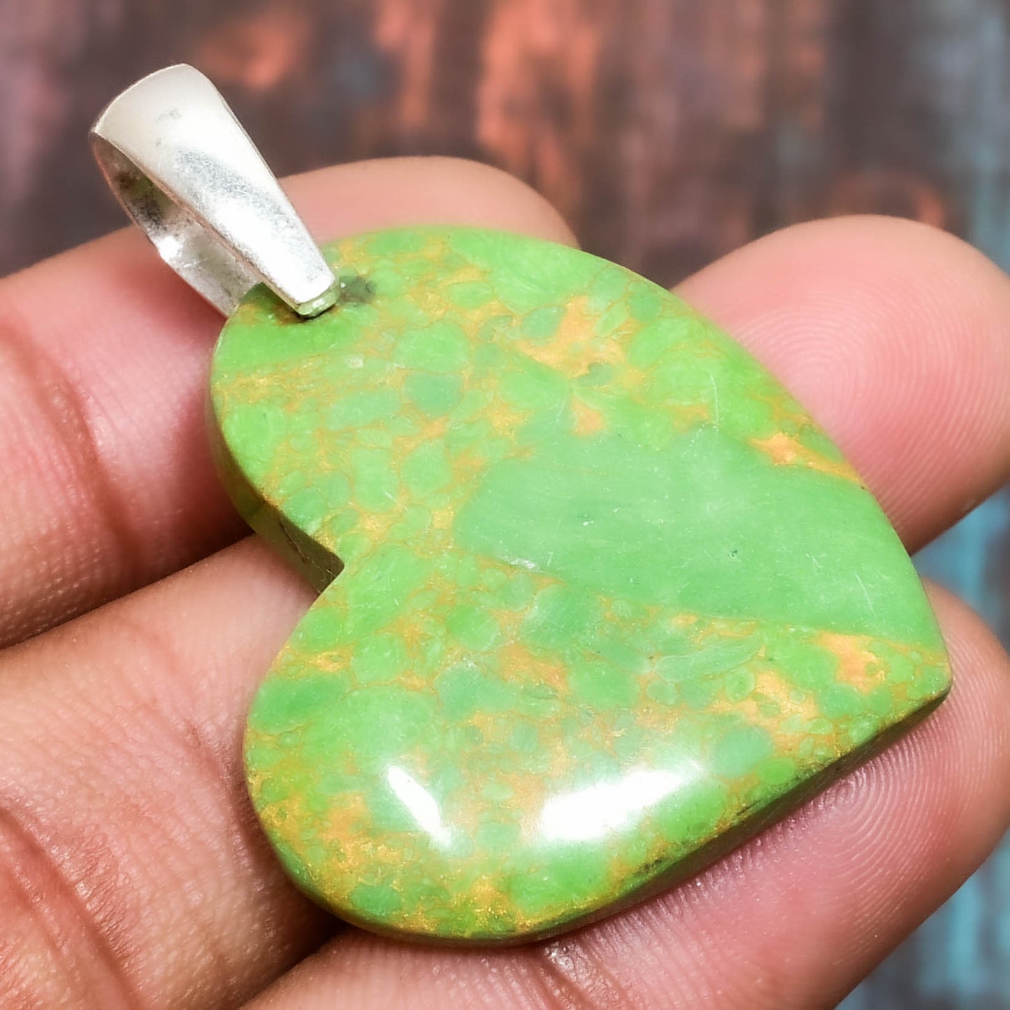 Gaia’s Embrace – Green Jasper Heart Pendant