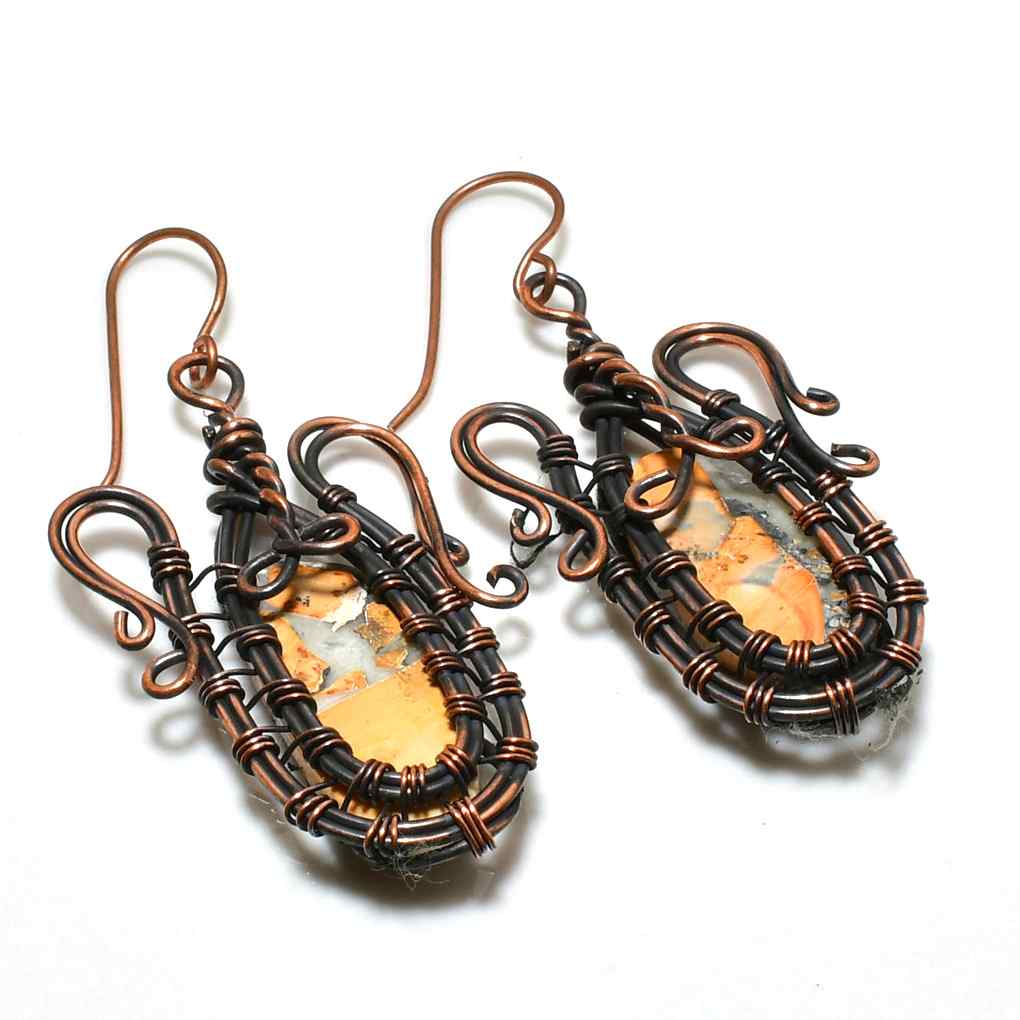 Earthsong – Copper-Wrapped Stone Earrings