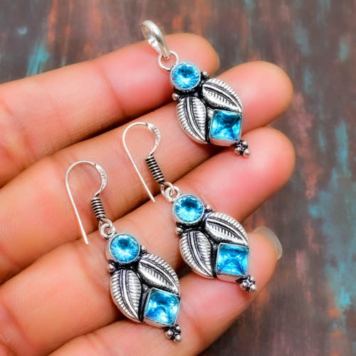 Tranquil Tide – Sterling Silver Blue Topaz Set