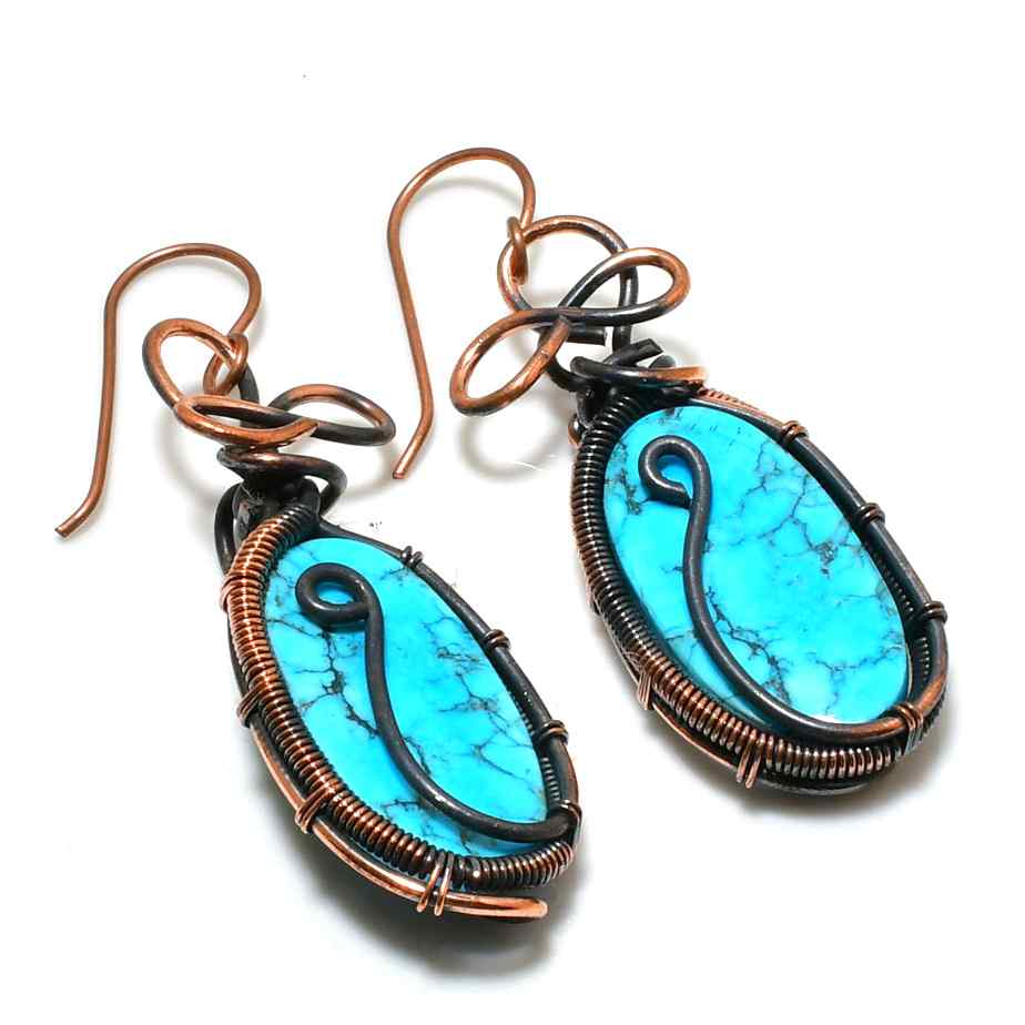 Serenity’s Whisper – Turquoise Copper Earrings