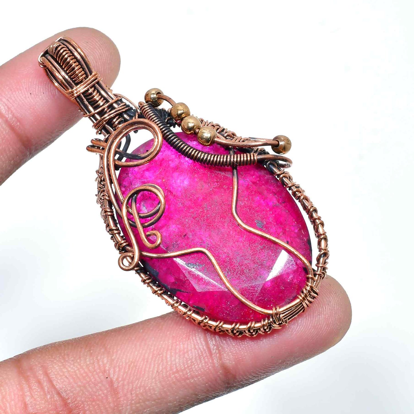 Luna’s Heart – Rose Quartz Copper Pendant
