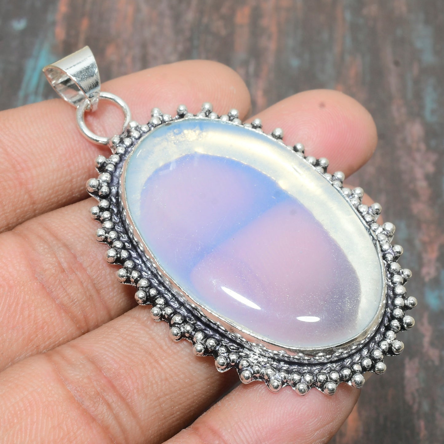 Celestial Glow – Opal & Sterling Silver Pendant