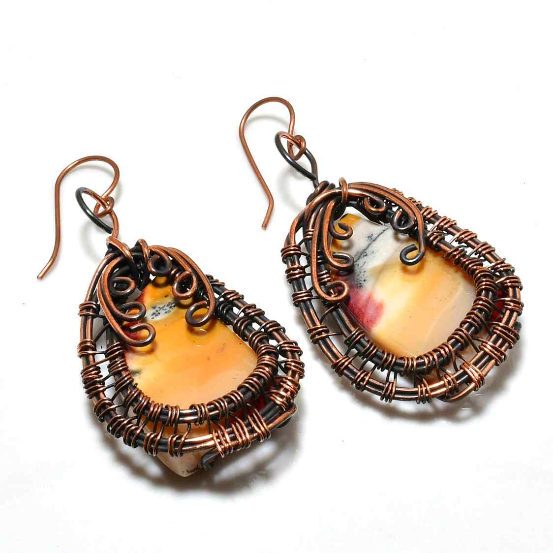 Terra’s Embrace – Copper Agate Earrings