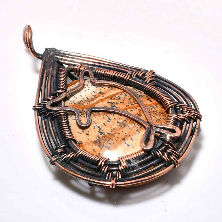 Gaia’s Embrace – Copper-Wrapped Natural Stone Pendant
