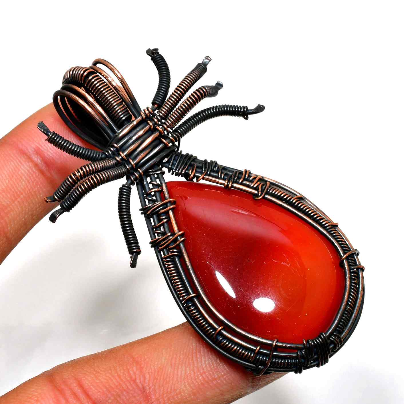 Ember’s Embrace – Carnelian Copper Pendant