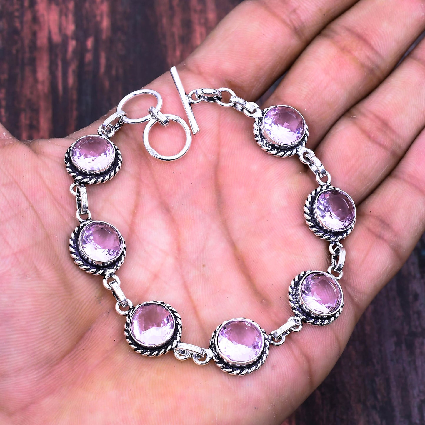 Aura Rose – Amethyst Sterling Silver Bracelet