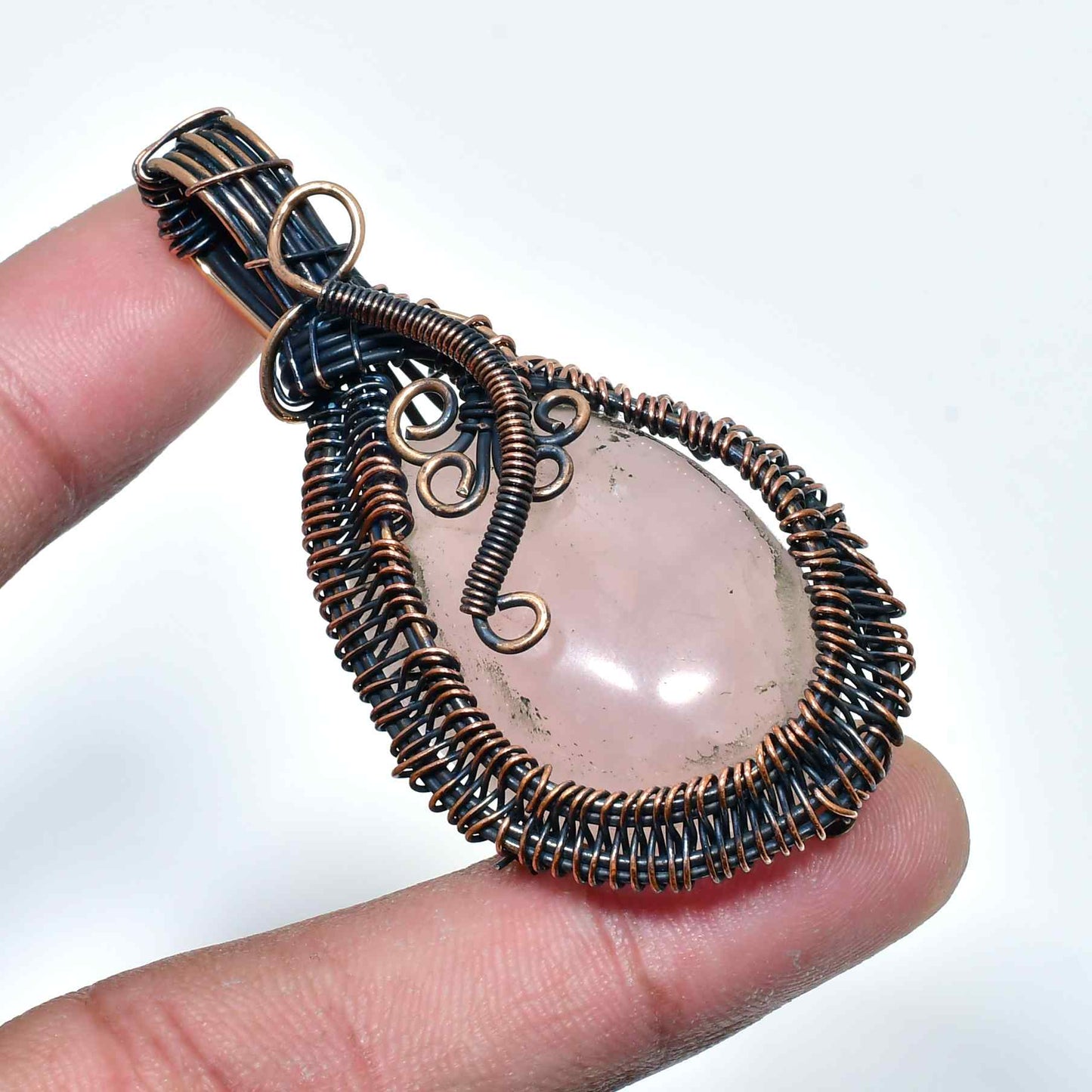 Harmony’s Heart – Rose Quartz Wire-Wrapped Pendant