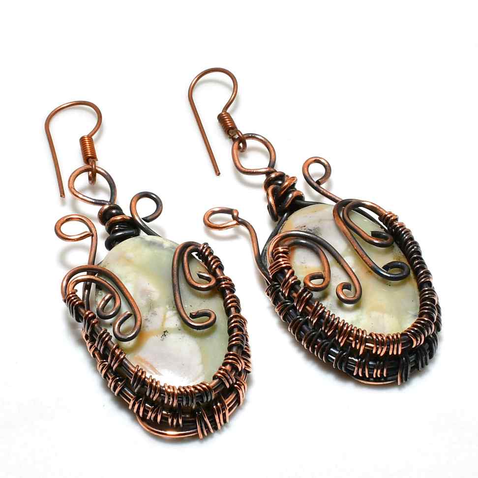 Gaia’s Embrace – Agate & Copper Earrings