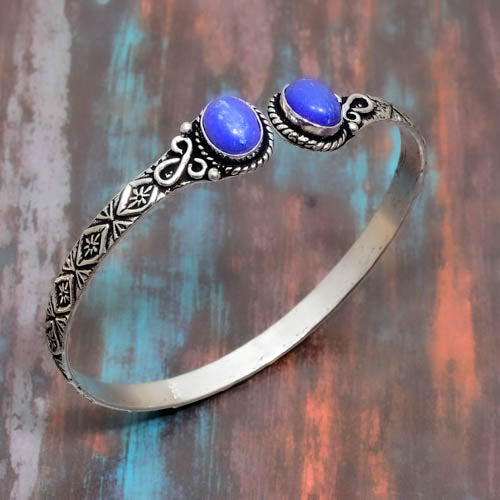 Sage’s Gaze – Lapis Lazuli Silver Cuff