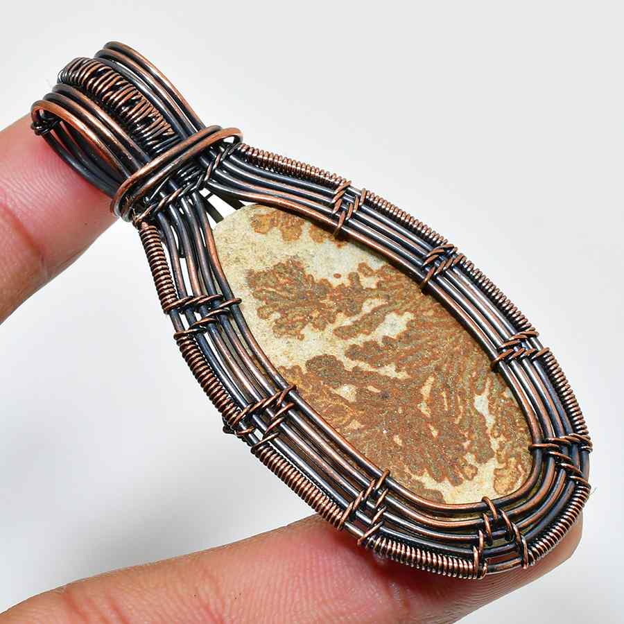 Gaia’s Embrace – Copper & Stone Pendant