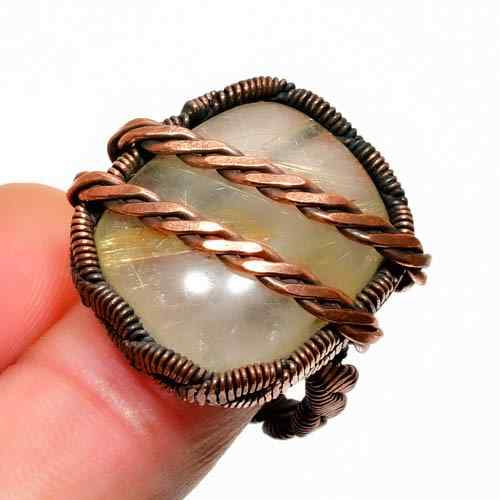 Celestial Embrace – Copper Moonstone Ring