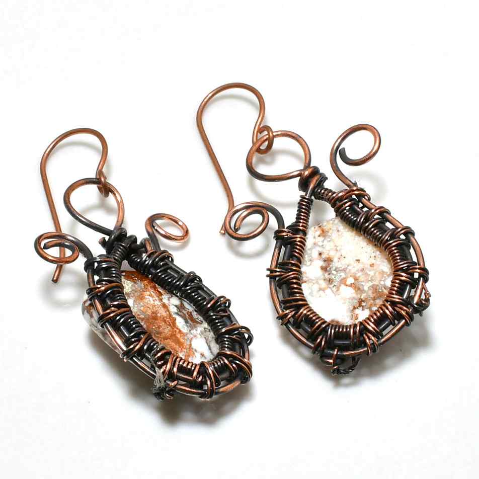 Gaia’s Embrace – Agate & Copper Earrings