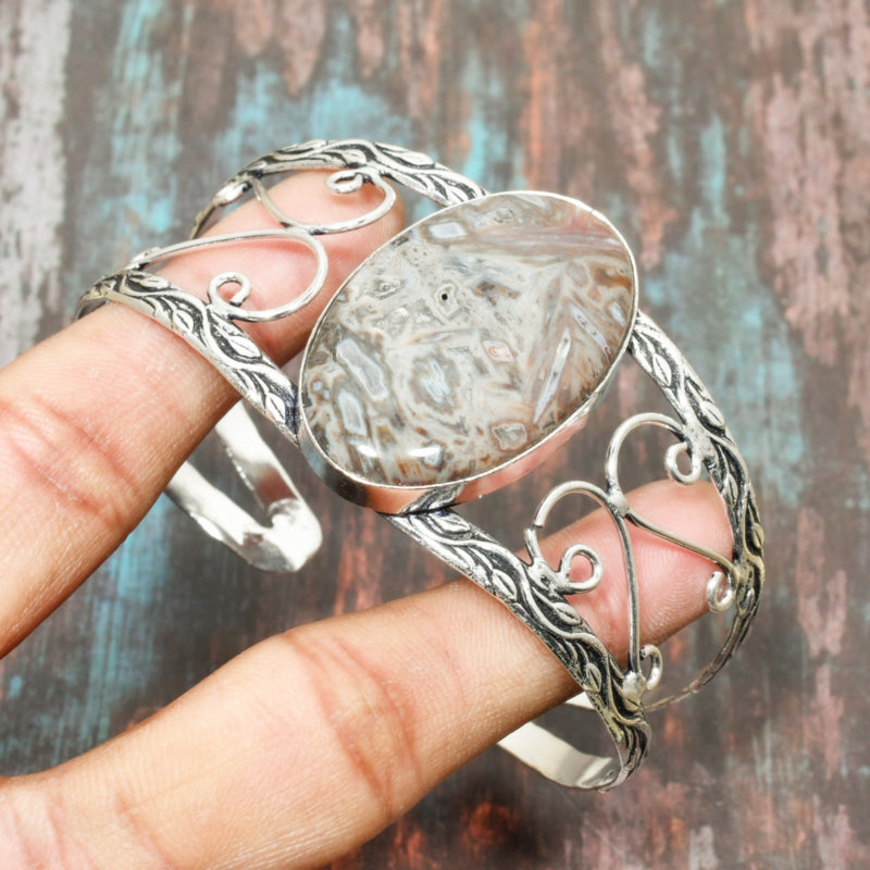 Gaia’s Embrace – Jasper & Silver Wire Bracelet