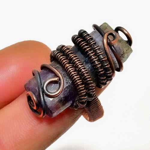 Ezra’s Veil – Handwrapped Amethyst & Copper Pendant