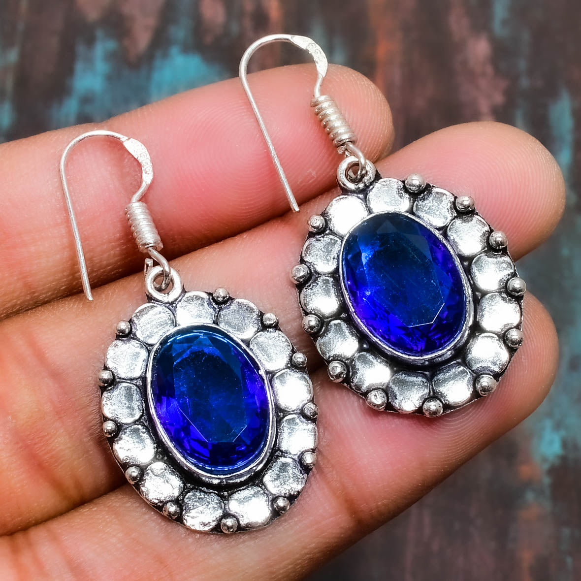 Serenity’s Whisper – Blue Topaz Sterling Silver Earrings