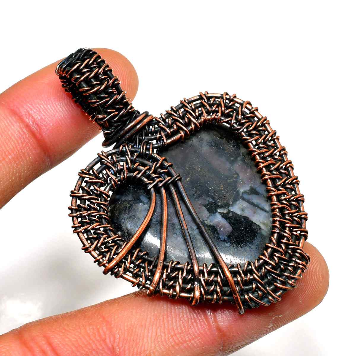 Gaia’s Whisper – Amethyst Copper Pendant