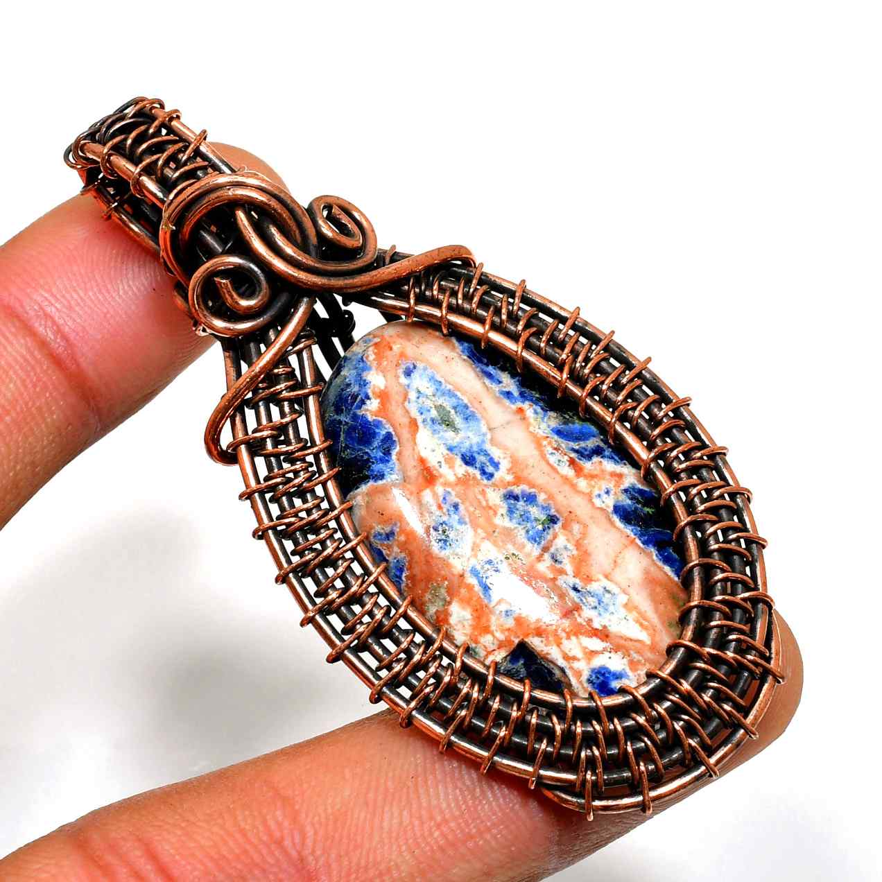 Ember’s Embrace – Carnelian & Copper Pendant