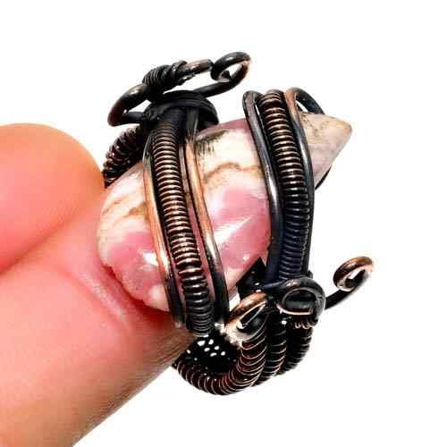 Heart’s Embrace – Rhodonite & Oxidized Copper Ring