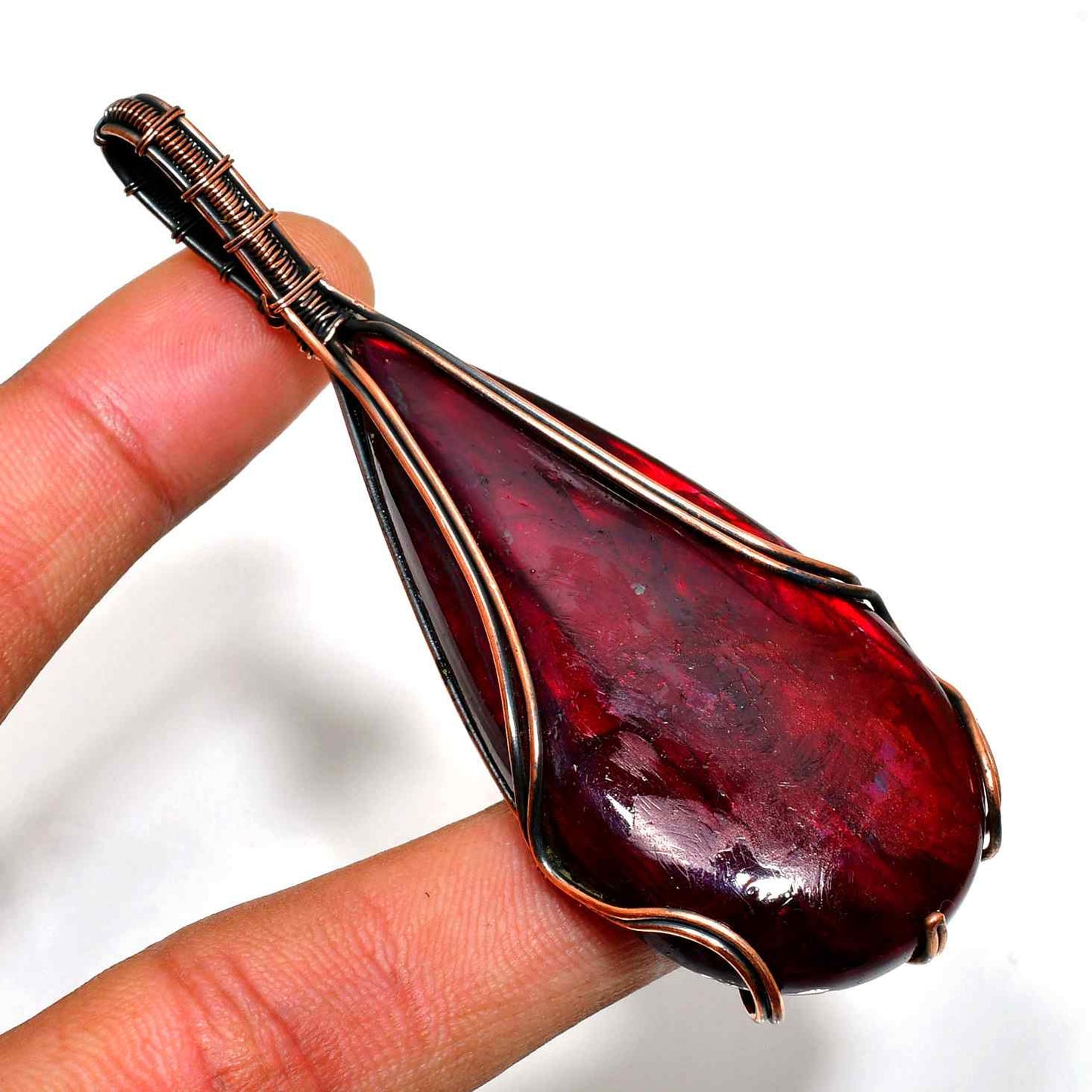 Emberheart – Garnet Copper Pendant