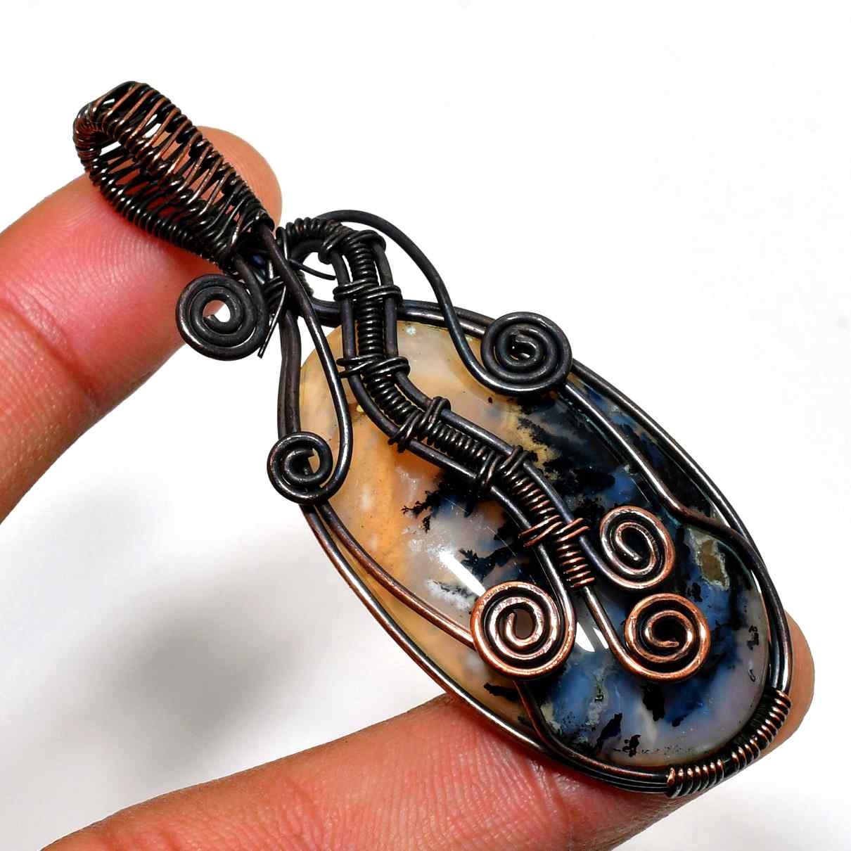 Terra’s Harmony – Agate & Copper Pendant